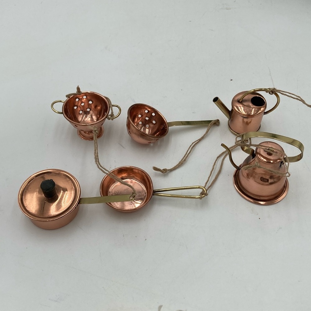 Miniature Copper Cookware Ornaments - Picture 1 of 7